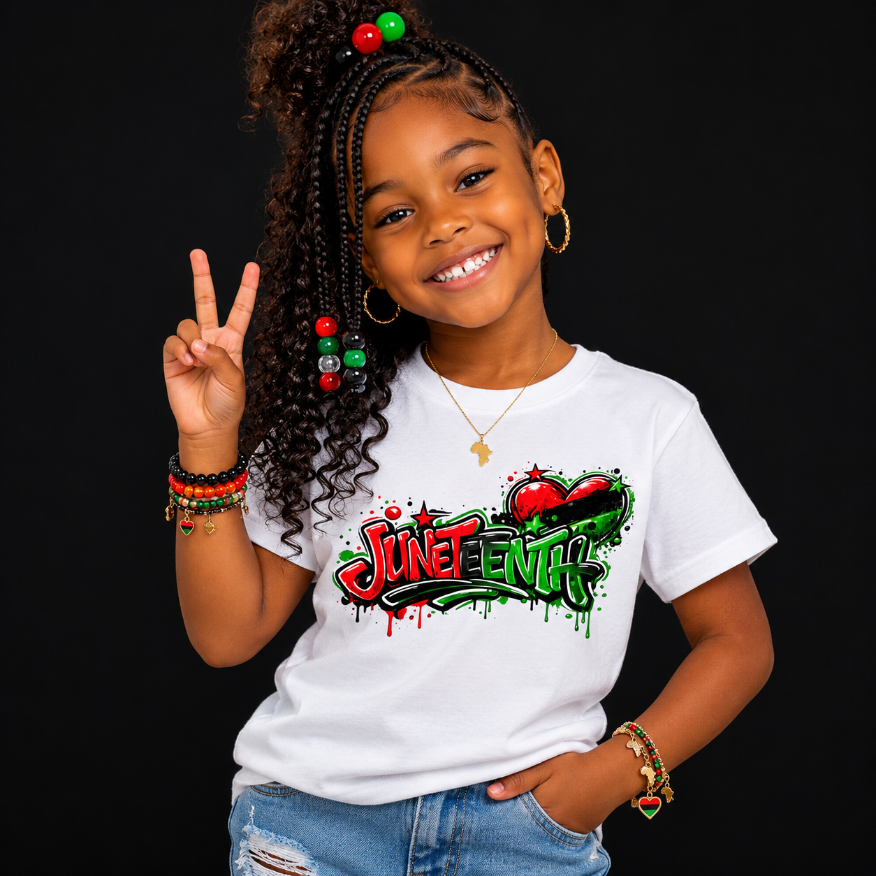 Juneteenth Kids Shirt | Black History Month Kids Tee | Juneteenth Graffiti T-Shirt | African American Pride Shirt | Freedom Day Youth Tee