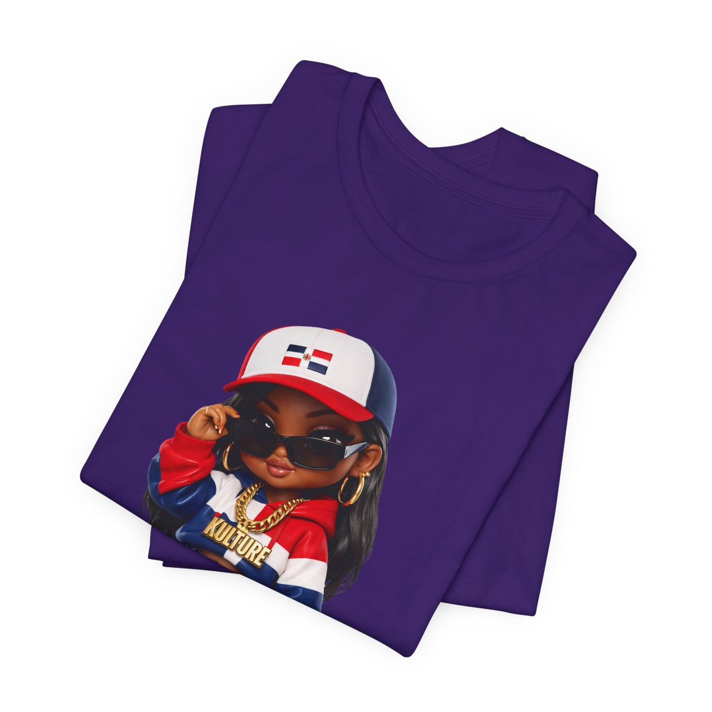 Kulture Fresh™ "Dominican Baddie" Chibi Tee — Plum Planet Edition