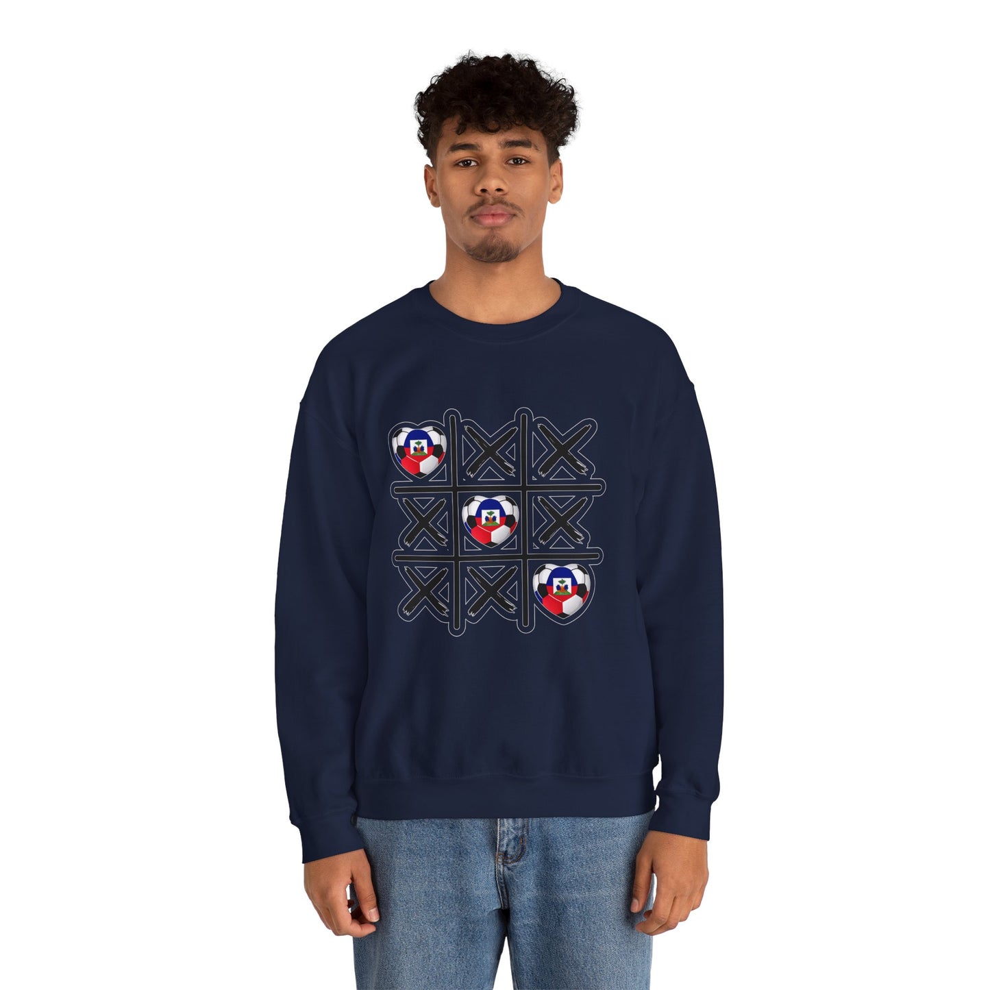 AYITI WORLD™ "Tic-Tac-Goal!" Love Haiti Crewneck — AYITI World Football Heart Edition