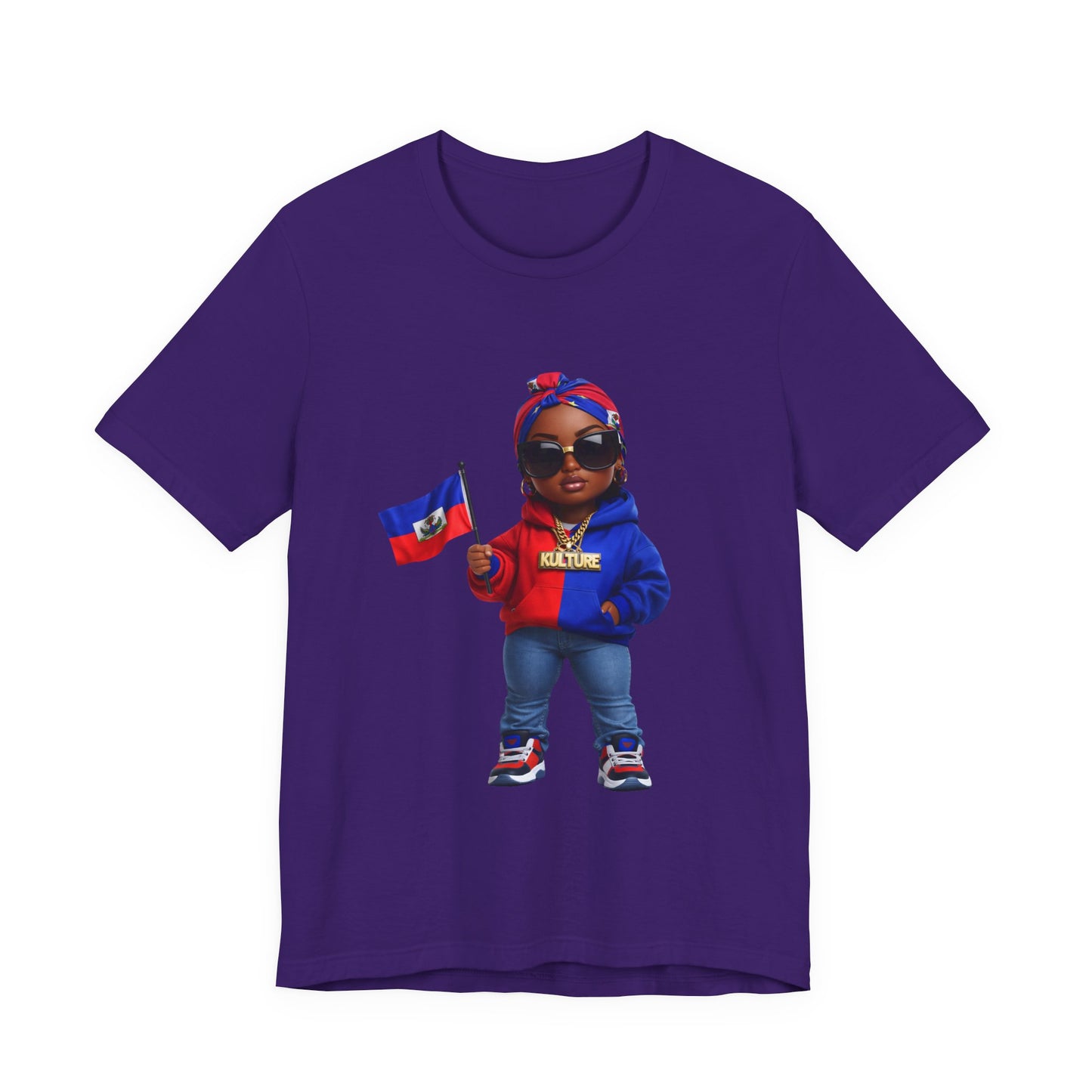 Kulture Fresh™ "Haitian Baddie" Chibi Tee — Plum Planet Edition