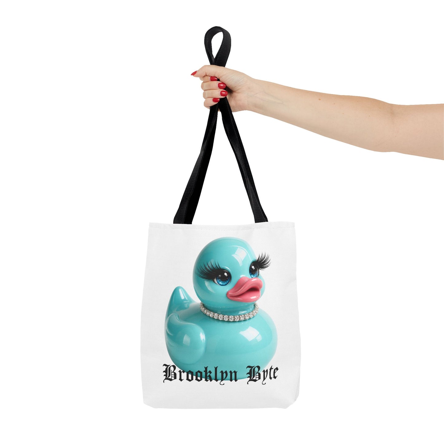 Cute Blue Duck Tote Bag | Fashion Tote Purse | Glam Duck Aesthetic | Reusable Shopping Bag | Brooklyn Byte Accessory