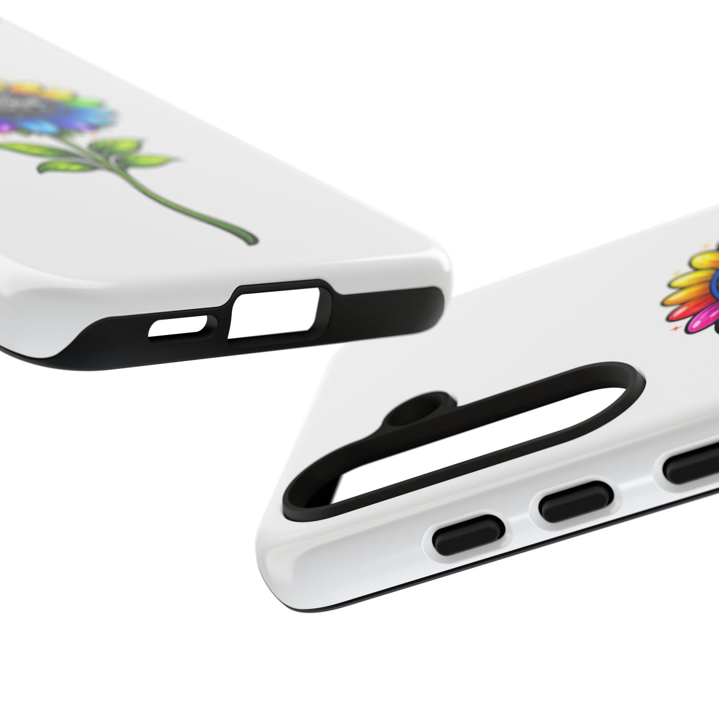 Brooklyn Byte™ "We Are Covered" Rainbow Flower Phone Case — Psalm 91 Scripture Faith Fashion