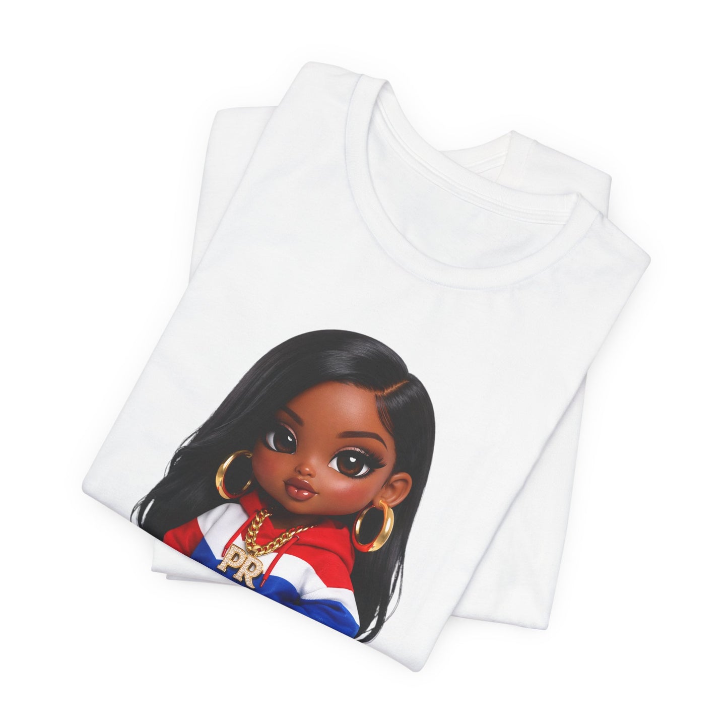 Kulture Fresh™ "Puerto Rico Baddie" Chibi Tee — Caribbean Roots Collection