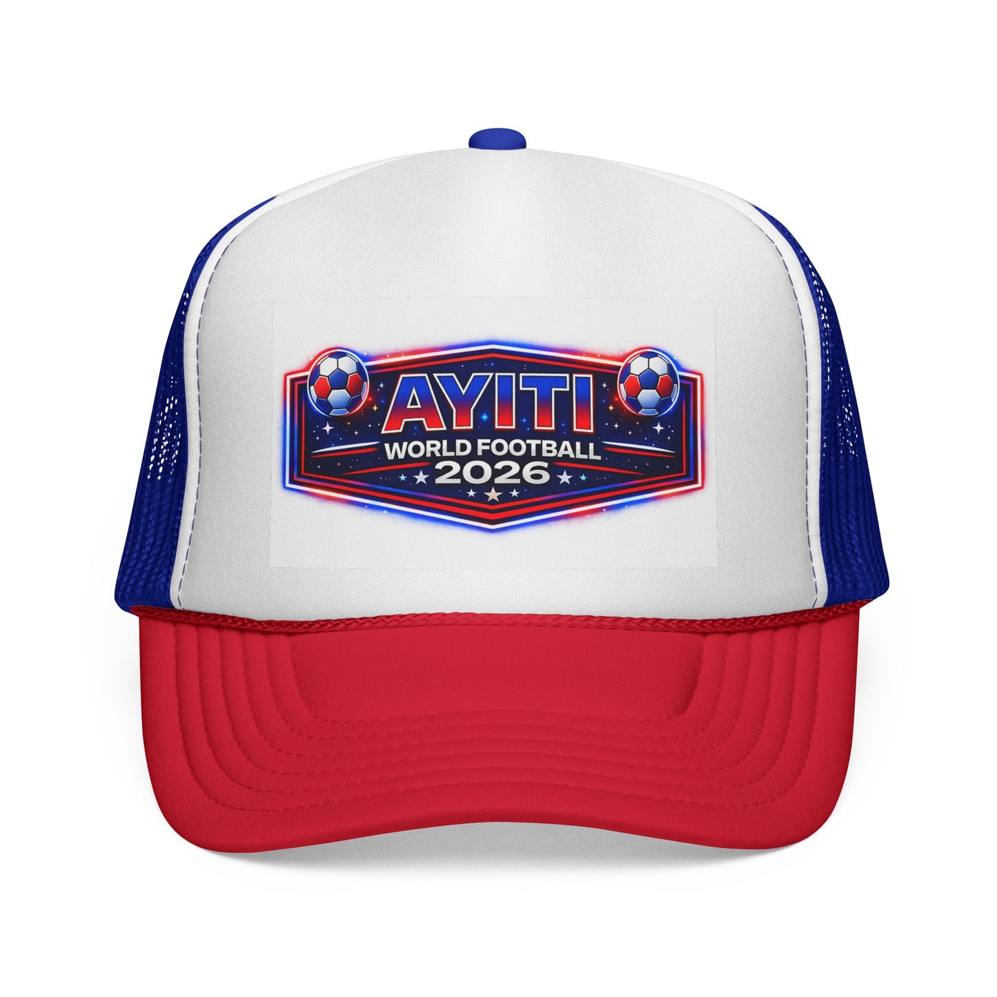AYITI WORLD™ Football 2026 Trucker Hat – Haiti Flag Colors Cap
