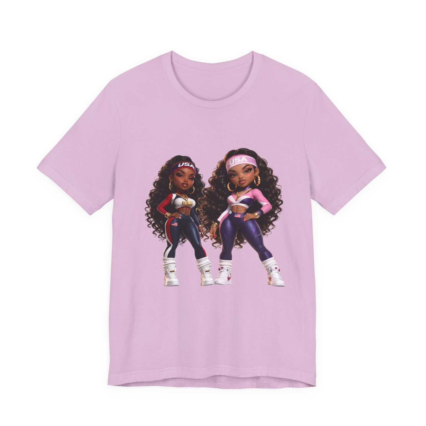Kulture Fresh™ "USA Baddie" Chibi Tee — Plum Planet Edition