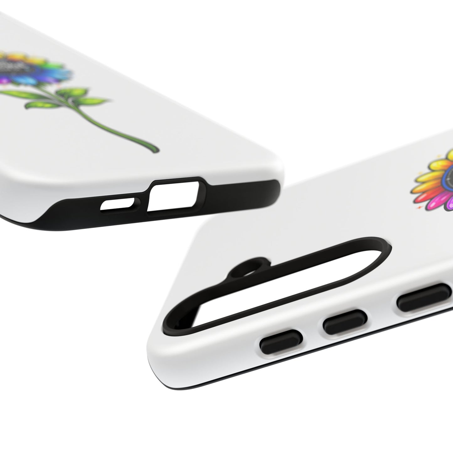 Brooklyn Byte™ "We Are Covered" Rainbow Flower Phone Case — Psalm 91 Scripture Faith Fashion