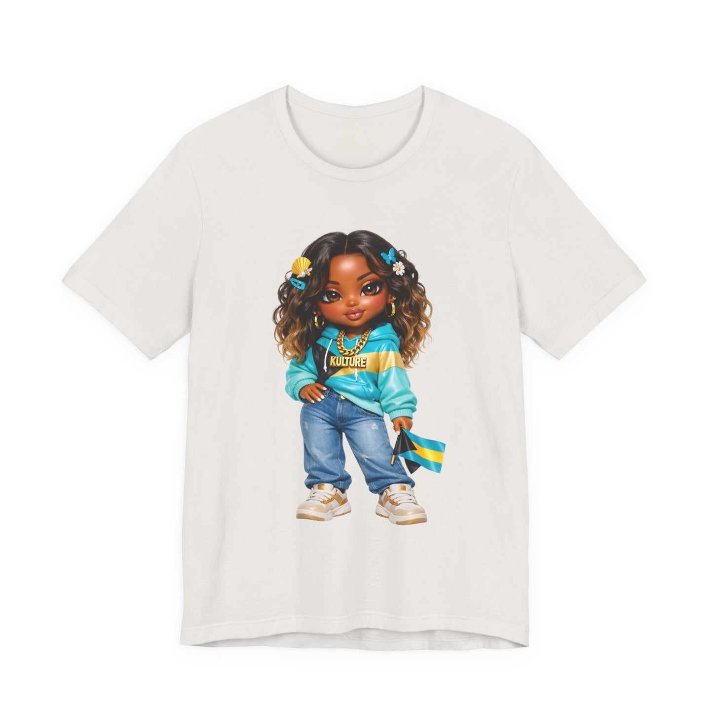 Kulture Fresh™ "Bahamian Baddie" Chibi Tee — Caribbean Roots Collection
