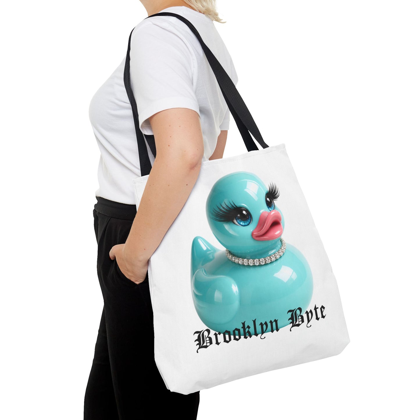 Cute Blue Duck Tote Bag | Fashion Tote Purse | Glam Duck Aesthetic | Reusable Shopping Bag | Brooklyn Byte Accessory