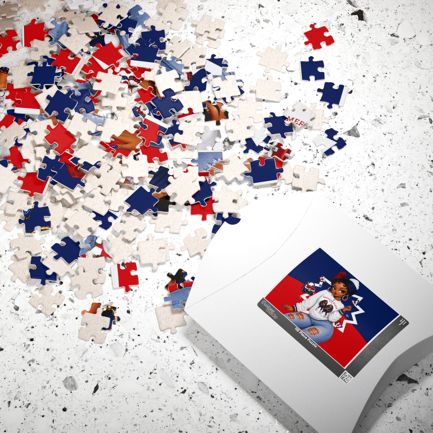 American Baddie Puzzle | 252 Piece Jigsaw | Juneteenth Gift | Black Girl Art | EST. 1865