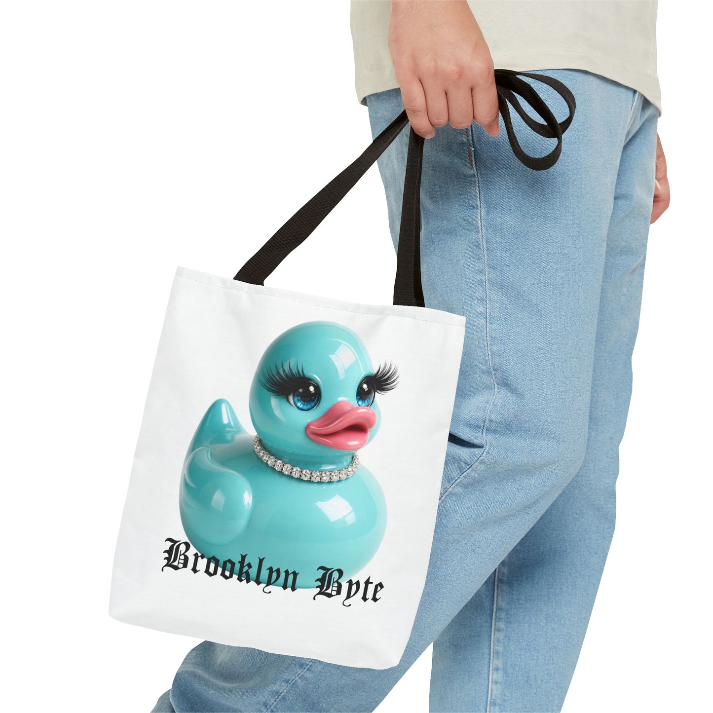 Cute Blue Duck Tote Bag | Fashion Tote Purse | Glam Duck Aesthetic | Reusable Shopping Bag | Brooklyn Byte Accessory
