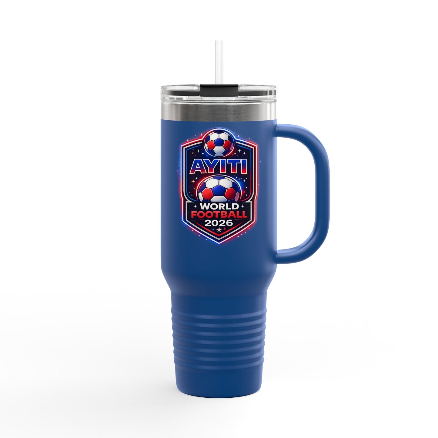 Brooklyn Byte™ Haiti 40oz Tumbler with Handle – Official 2026 Ayiti World Football Travel Mug
