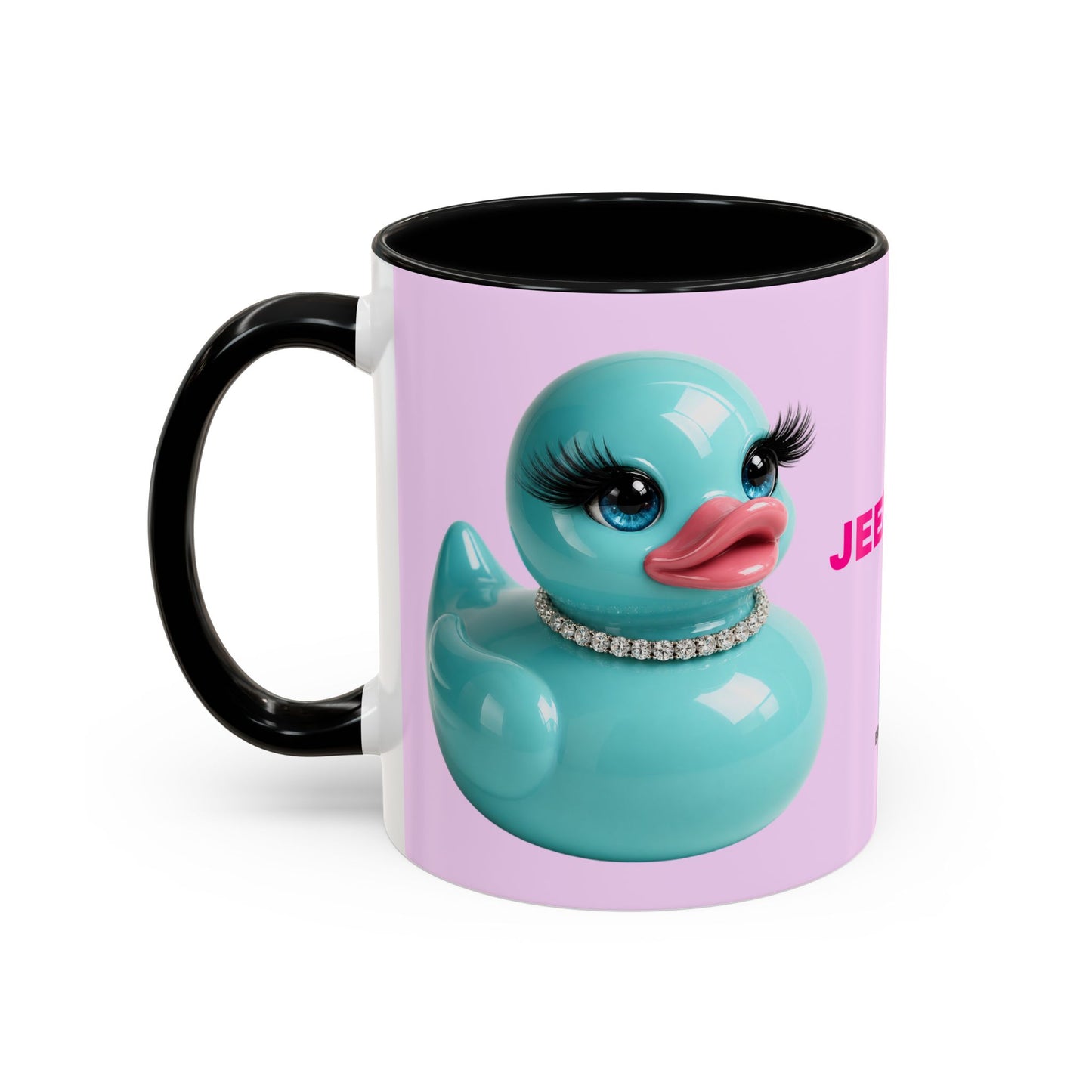 Jeep Life™ Duck Duck Jeep Pink & Teal  Accent Coffee Mug —  Jeep Wrangler Life Design