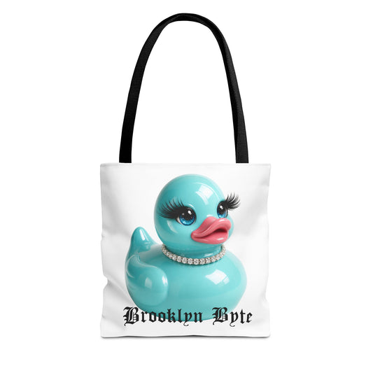 Cute Blue Duck Tote Bag | Fashion Tote Purse | Glam Duck Aesthetic | Reusable Shopping Bag | Brooklyn Byte Accessory