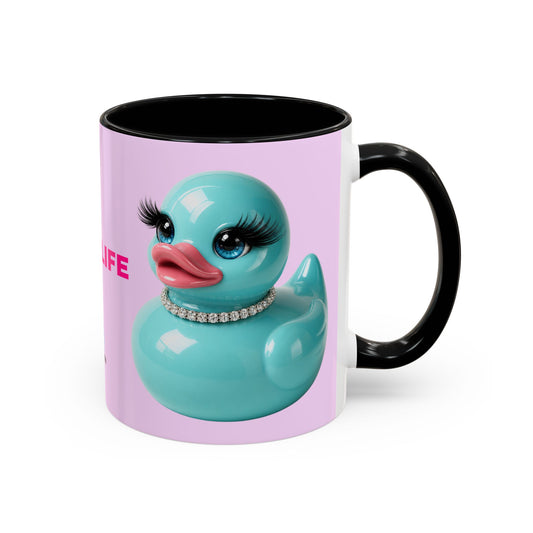 Jeep Life™ Duck Duck Jeep Pink & Teal  Accent Coffee Mug —  Jeep Wrangler Life Design