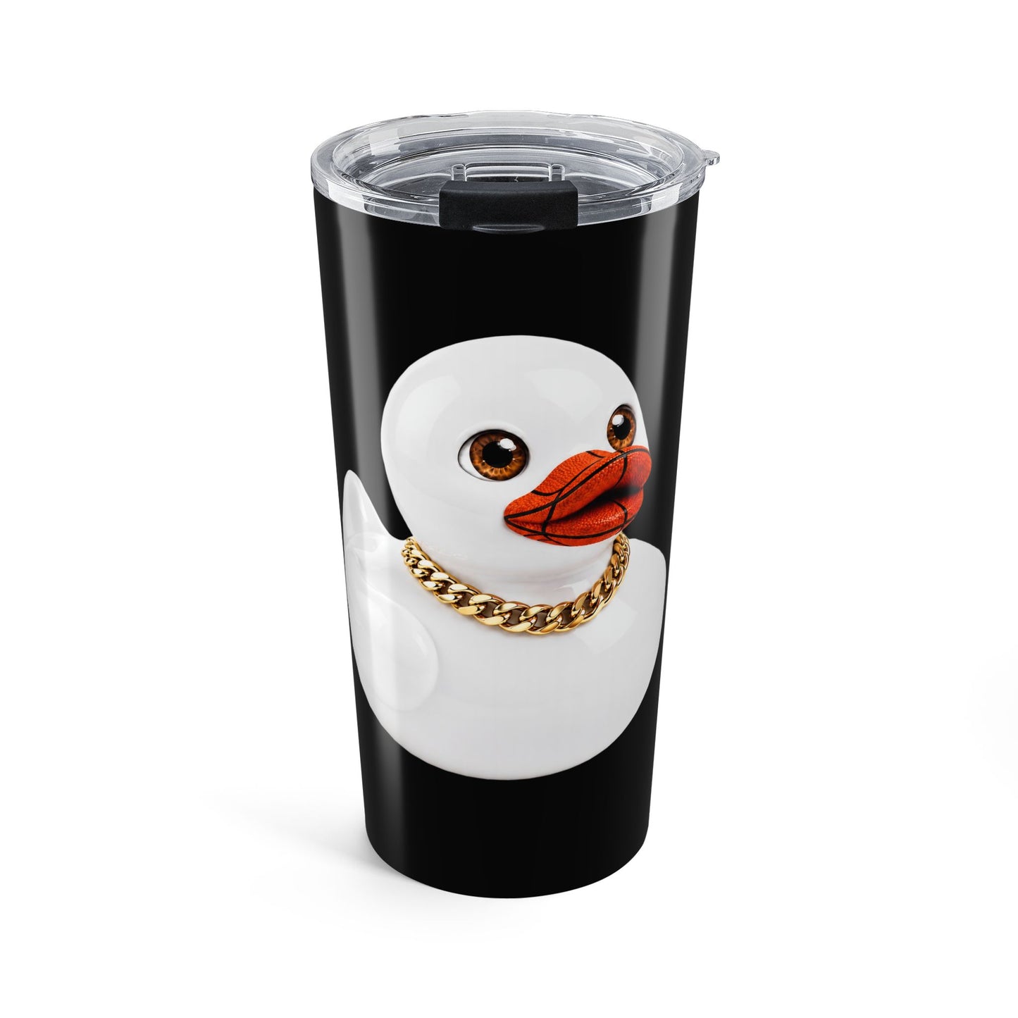 Brooklyn Byte™ Glamour Duck Tumbler | Gold Chain Duck Cup | Black Tumbler | Basketball Duck | Cute Tumbler | Streetwear Gift
