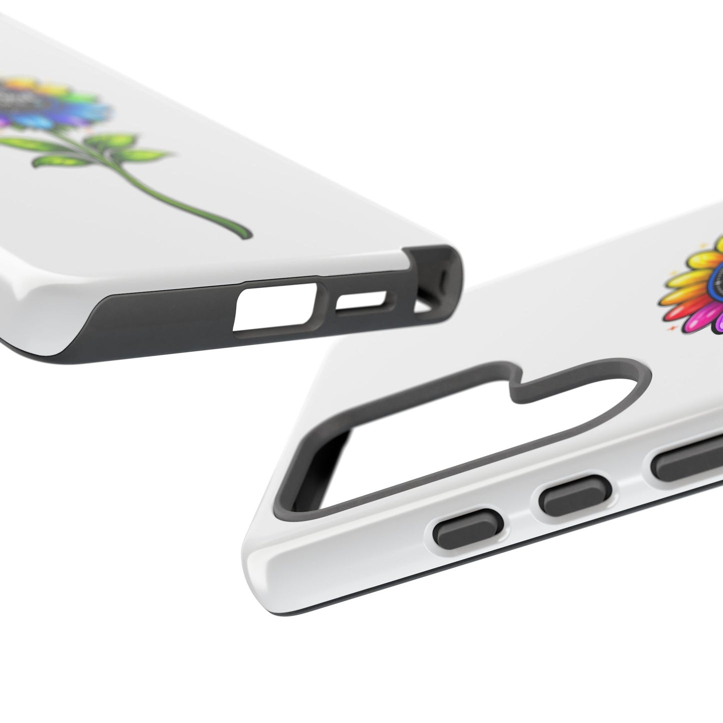 Brooklyn Byte™ "We Are Covered" Rainbow Flower Phone Case — Psalm 91 Scripture Faith Fashion