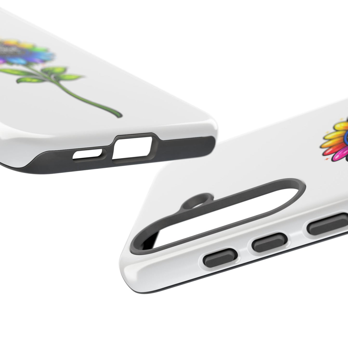 Brooklyn Byte™ "We Are Covered" Rainbow Flower Phone Case — Psalm 91 Scripture Faith Fashion