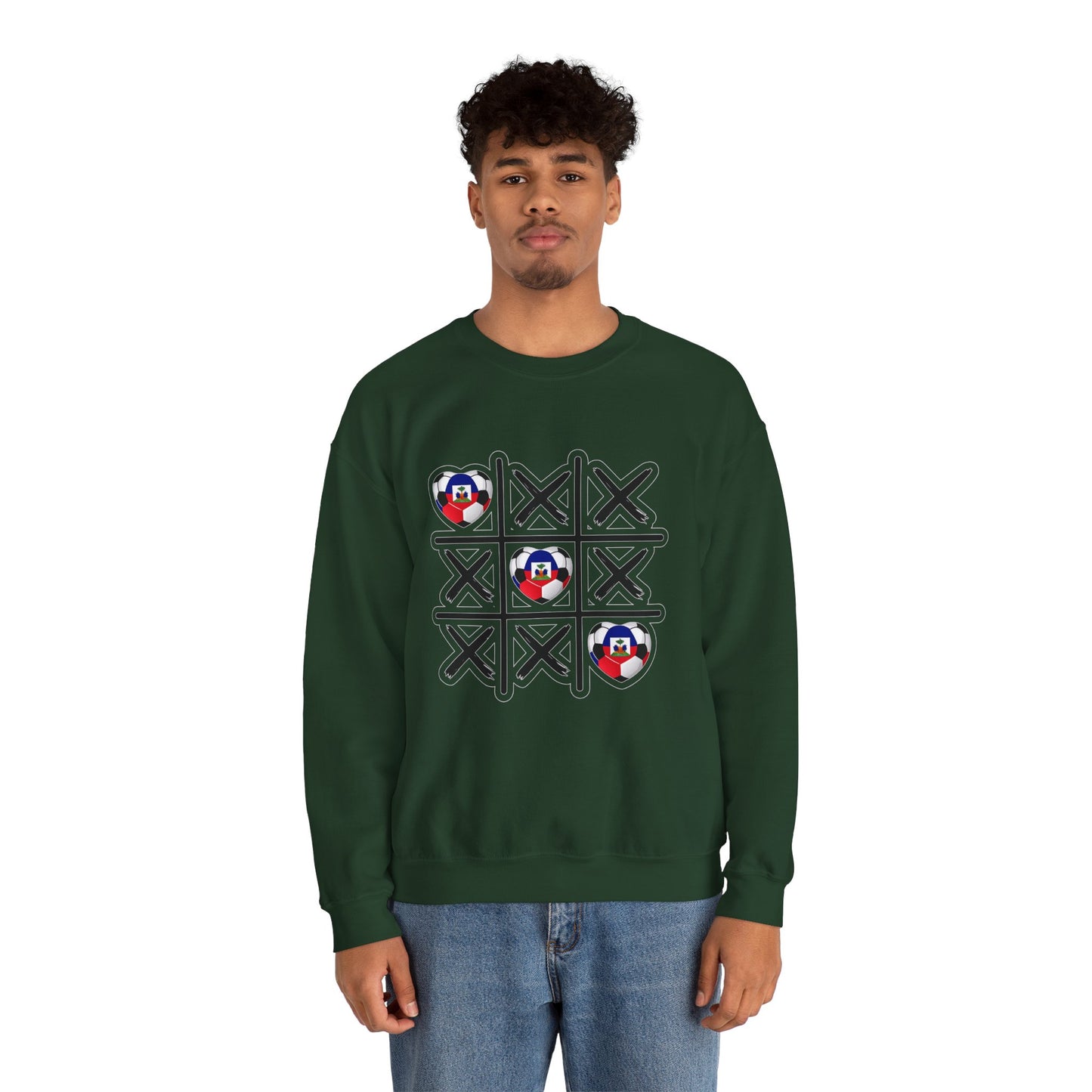 AYITI WORLD™ "Tic-Tac-Goal!" Love Haiti Crewneck — AYITI World Football Heart Edition