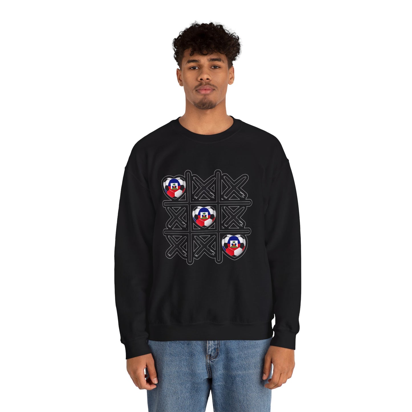 AYITI WORLD™ "Tic-Tac-Goal!" Love Haiti Crewneck — AYITI World Football Heart Edition
