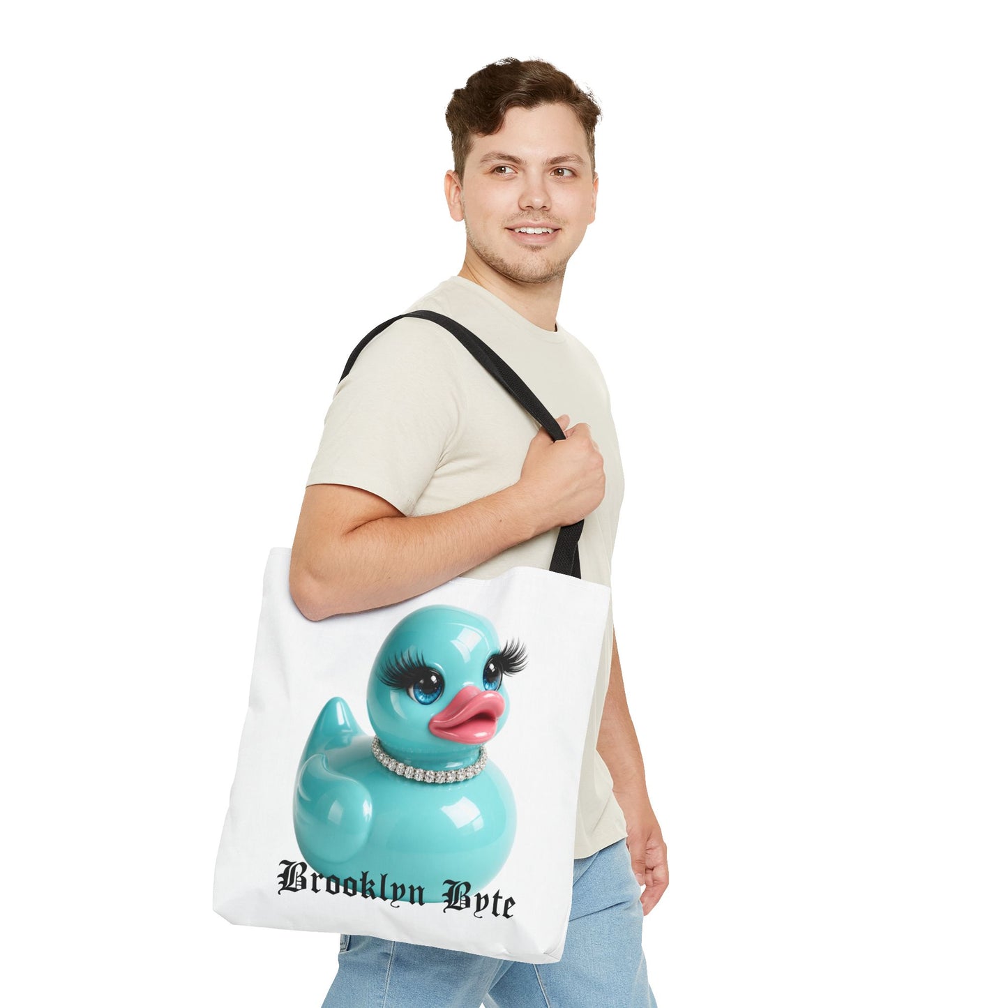 Cute Blue Duck Tote Bag | Fashion Tote Purse | Glam Duck Aesthetic | Reusable Shopping Bag | Brooklyn Byte Accessory