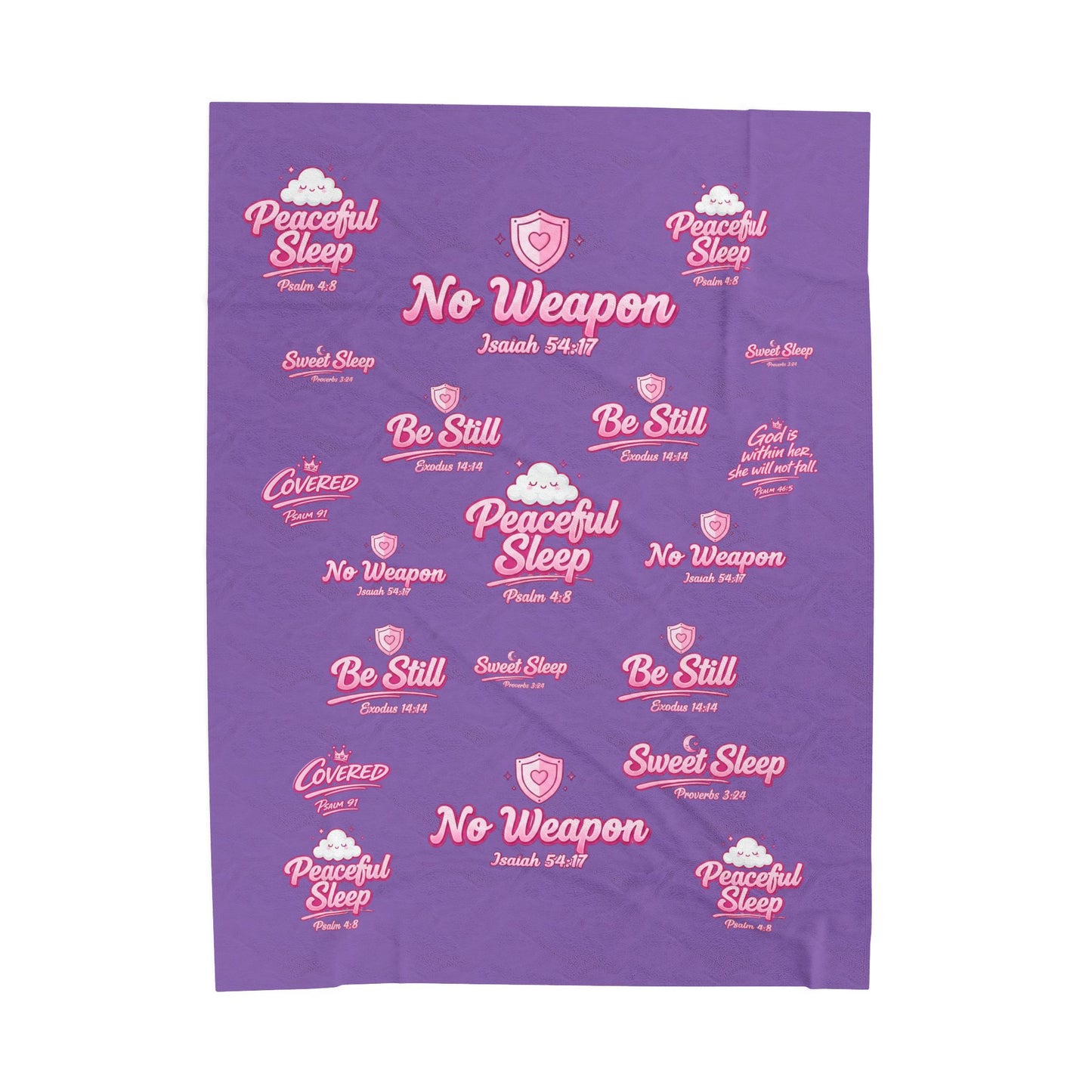Kingdom Kloth™ "Sweet Sleep" Velveteen Plush Purple/Pink Scripture Blanket — Kulture Kids Faith Throw (60" x 80")