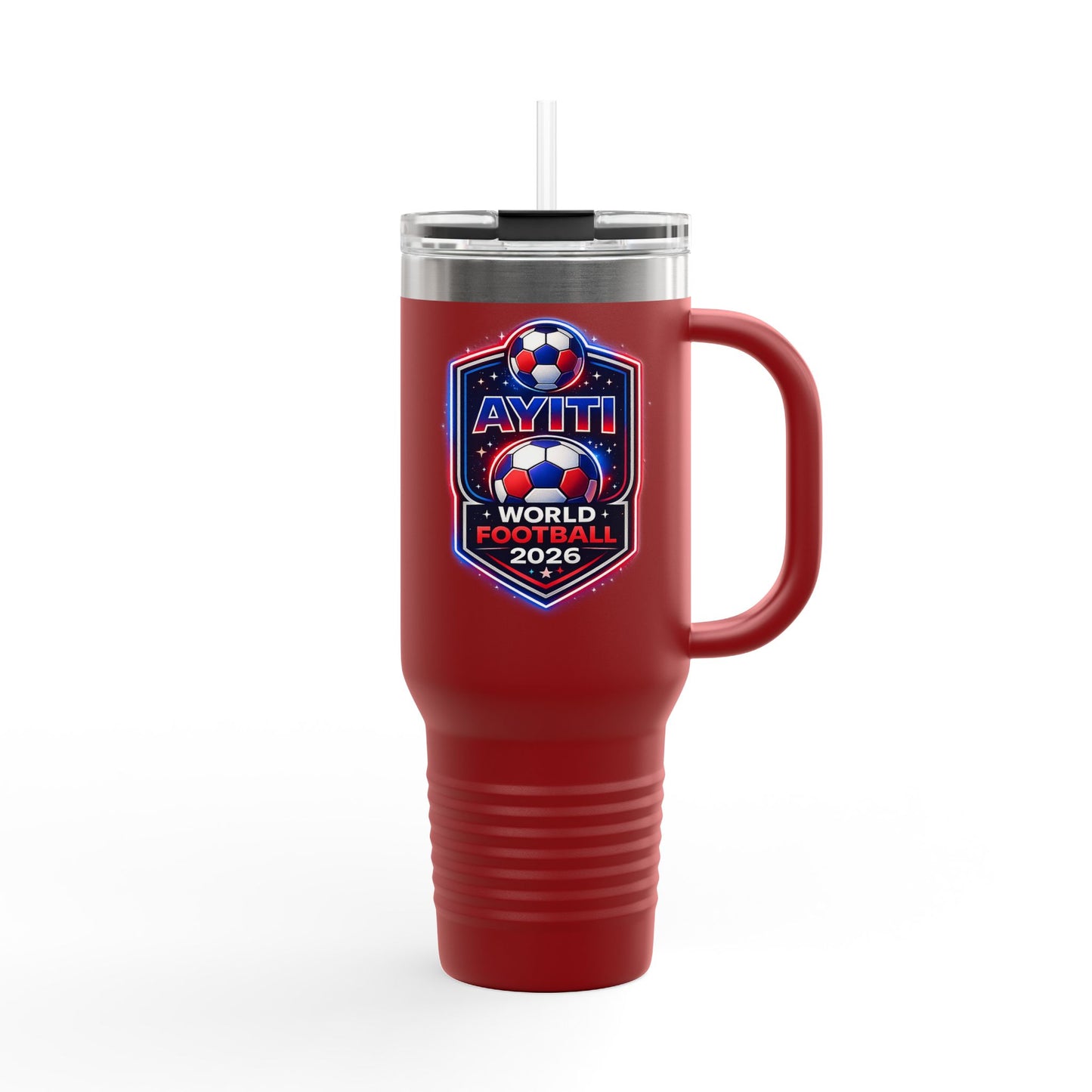 Brooklyn Byte™ Haiti 40oz Tumbler with Handle – Official 2026 Ayiti World Football Travel Mug