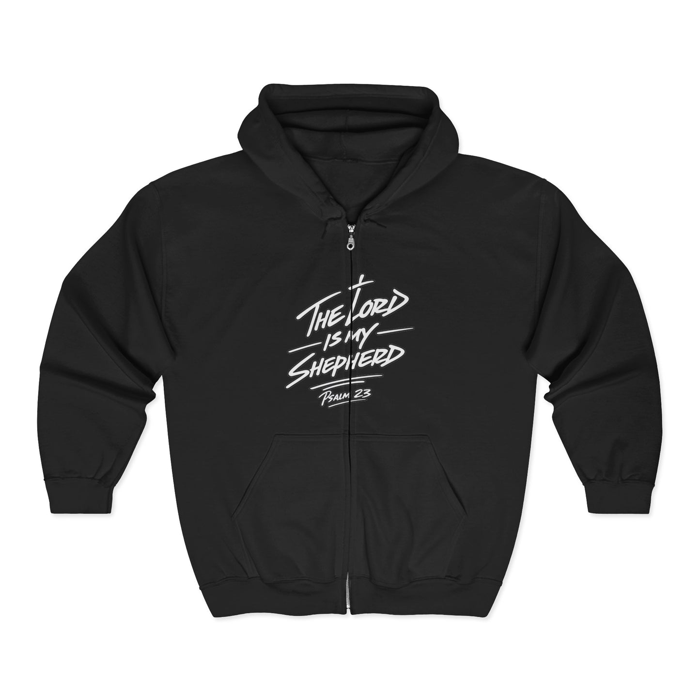 Kingdom Kloth™ Kovered Pslams Zip-Up Hoodie — Lord Is My Shepherd Faithful Streetwear