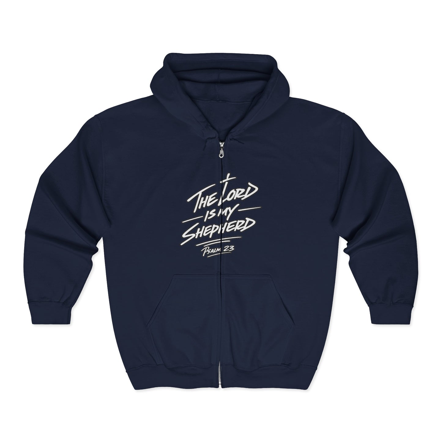 Kingdom Kloth™ Kovered Pslams Zip-Up Hoodie — Lord Is My Shepherd Faithful Streetwear