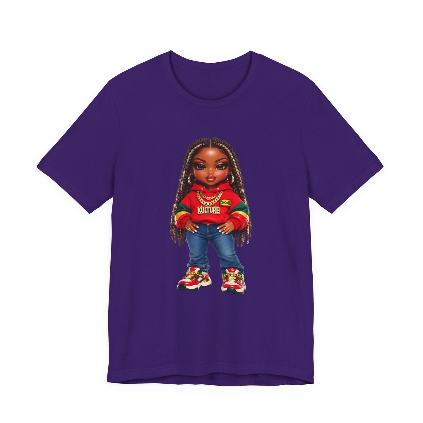 Kulture Fresh™ "Grenadian Baddie" Chibi Tee — Plum Planet Edition