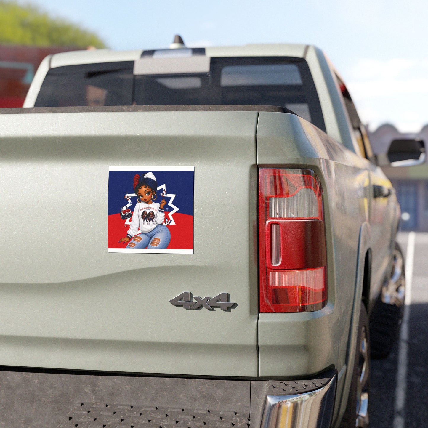 American Baddie Car Magnet | Juneteenth | Black Girl Art | EST. 1865 | 4x4 Car andTruck Magnet