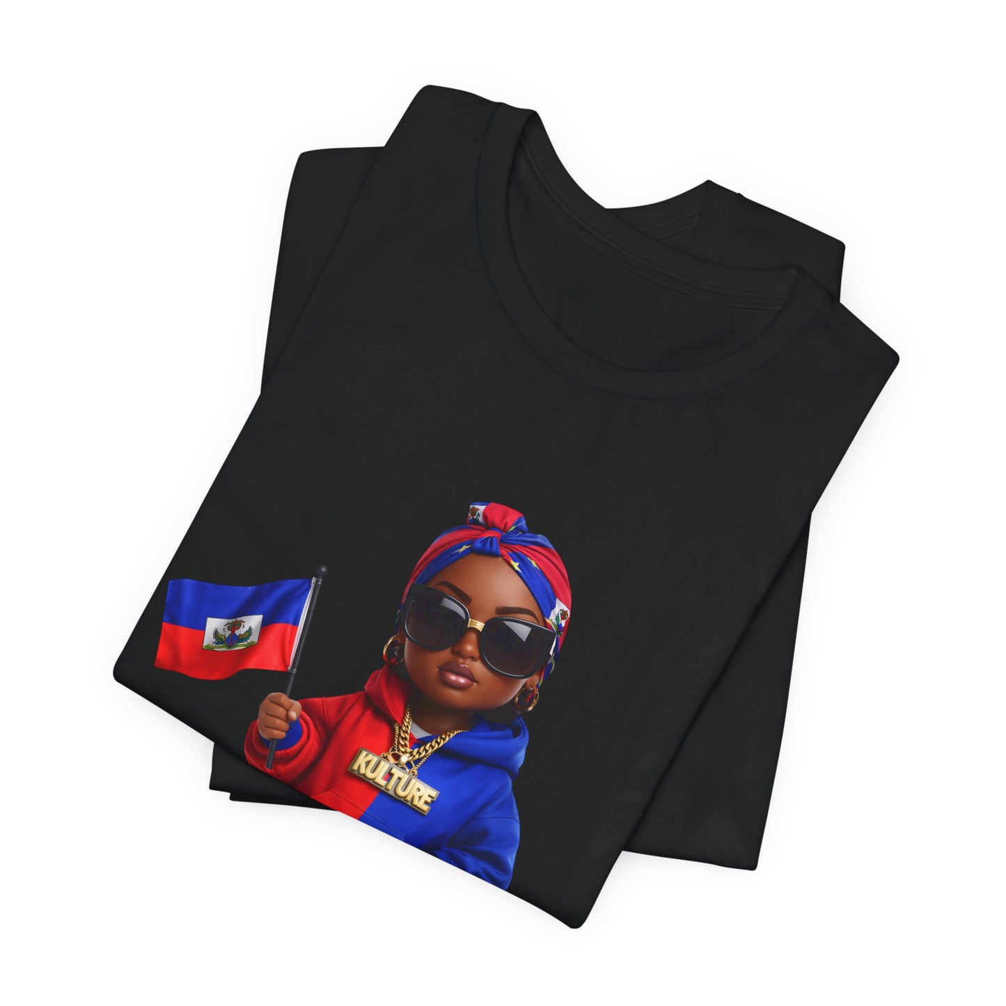 Kulture Fresh™ "Haitian Baddie" Chibi Tee — Caribbean Roots Collection