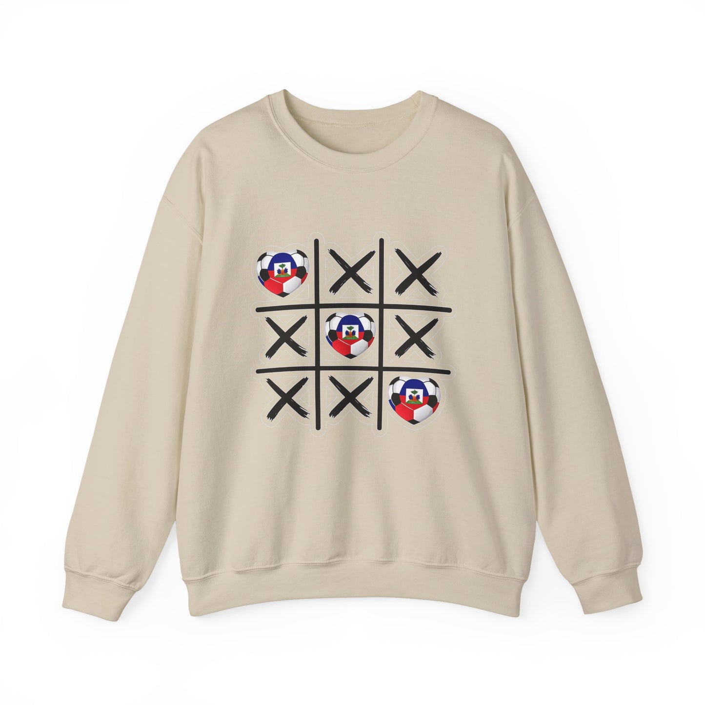 AYITI WORLD™ "Tic-Tac-Goal!" Love Haiti Crewneck — AYITI World Football Heart Edition