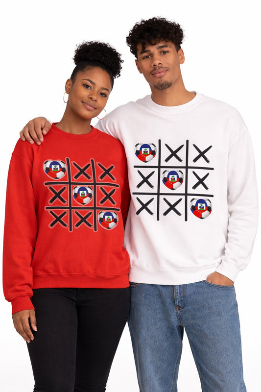 AYITI WORLD™ "Tic-Tac-Goal!" Love Haiti Crewneck — AYITI World Football Heart Edition