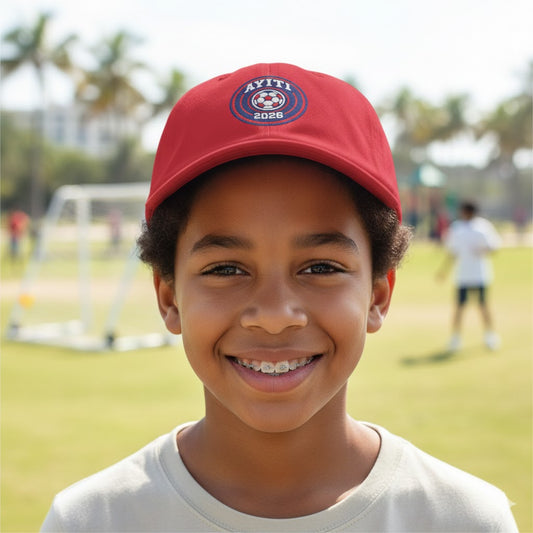 AYITI WORLD™ Football 2026 Soccer Logo Embroidered Hat — Official Grenadiers Adjustable Cap