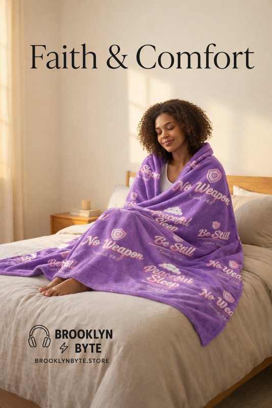 Kingdom Kloth™ "Sweet Sleep" Velveteen Plush Purple/Pink Scripture Blanket — Kulture Kids Faith Throw (60" x 80")