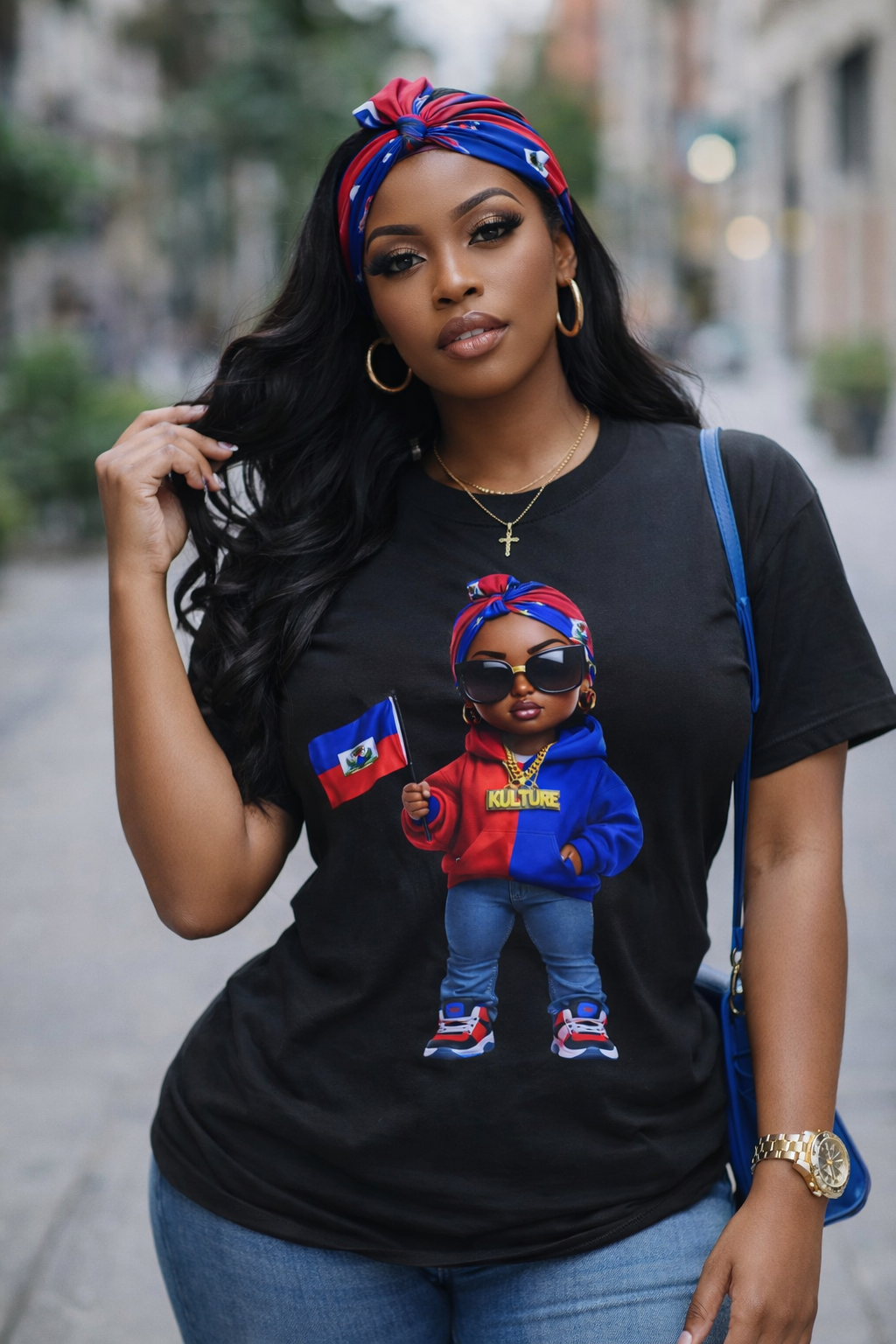 Kulture Fresh™ "Haitian Baddie" Chibi Tee — Caribbean Roots Collection