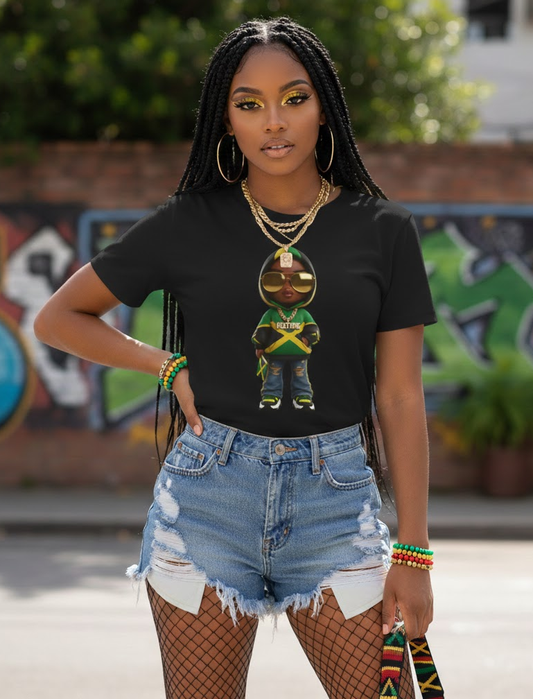 Kulture Fresh™ "Jamaican Baddie" Chibi Tee — Caribbean Roots Collection