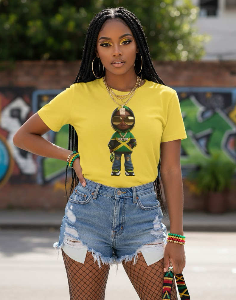 Kulture Fresh™ "Jamaican Baddie" Chibi Tee — Caribbean Roots Collection