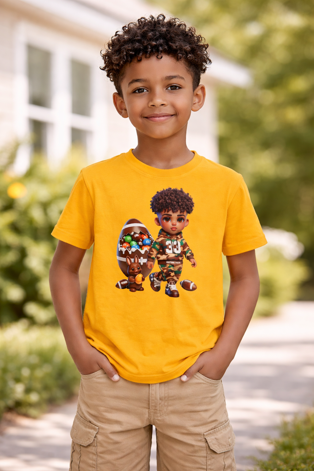 Kulture Fresh™ "Football Champ" Kids Streetwear Tee — Kulture Kids Easter Shirt