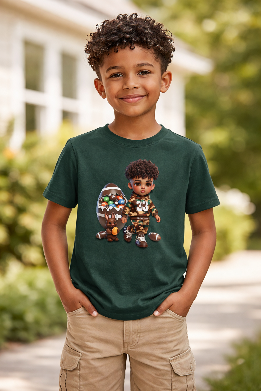 Kulture Fresh™ "Football Champ" Kids Streetwear Tee — Kulture Kids Easter Shirt