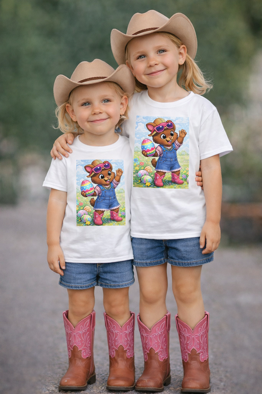 Kulture Fresh™ "Easter Cowgirl" Bunny Youth Tee — Kulture Kids Easter Shirt