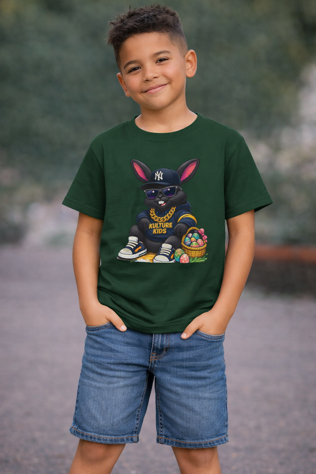 Kulture Fresh™ "Hip Hop Bunny" Streetwear Tee — Kulture Kids Easter Shirt