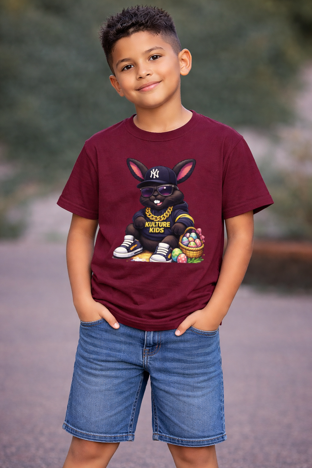 Kulture Fresh™ "Hip Hop Bunny" Streetwear Tee — Kulture Kids Easter Shirt