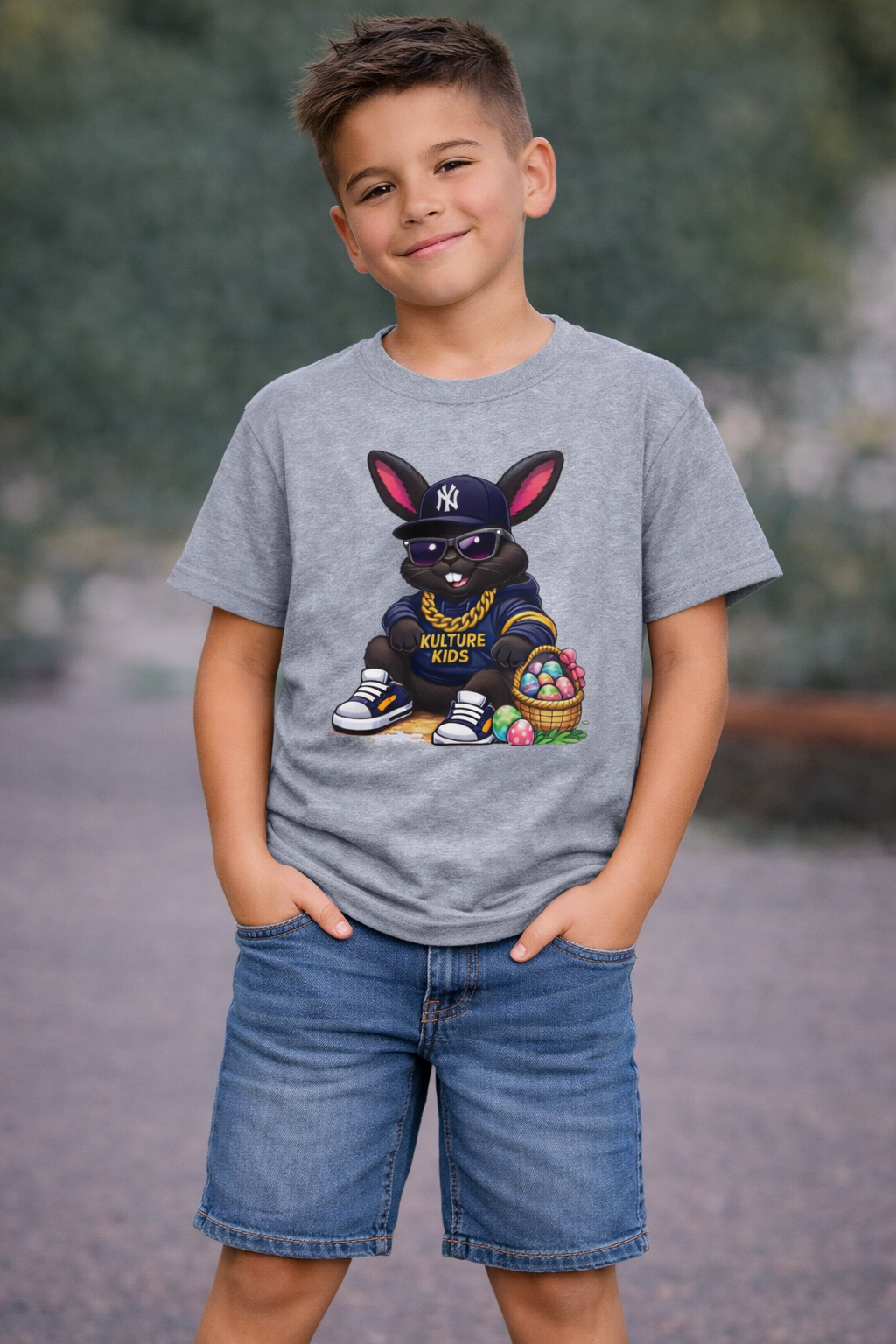 Kulture Fresh™ "Hip Hop Bunny" Streetwear Tee — Kulture Kids Easter Shirt