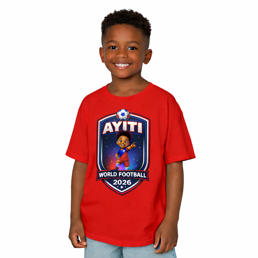 Ayiti World Football 2026 Kids T-Shirt – Haiti Soccer Crest Tee