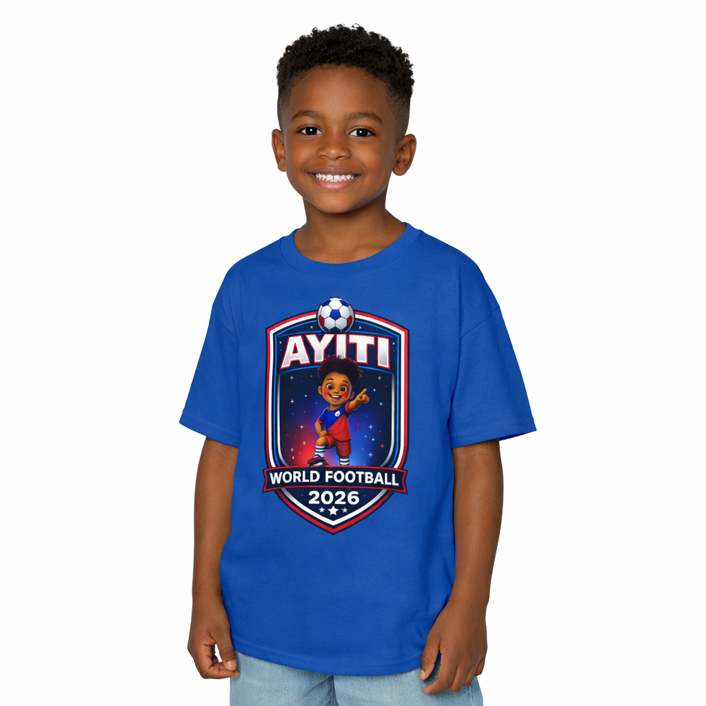 Ayiti World Football 2026 Kids T-Shirt – Haiti Soccer Crest Tee