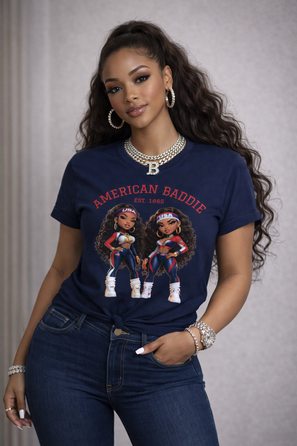 Kulture Fresh™ "USA Baddie" Chibi Tee — 1865 Heritage Edition