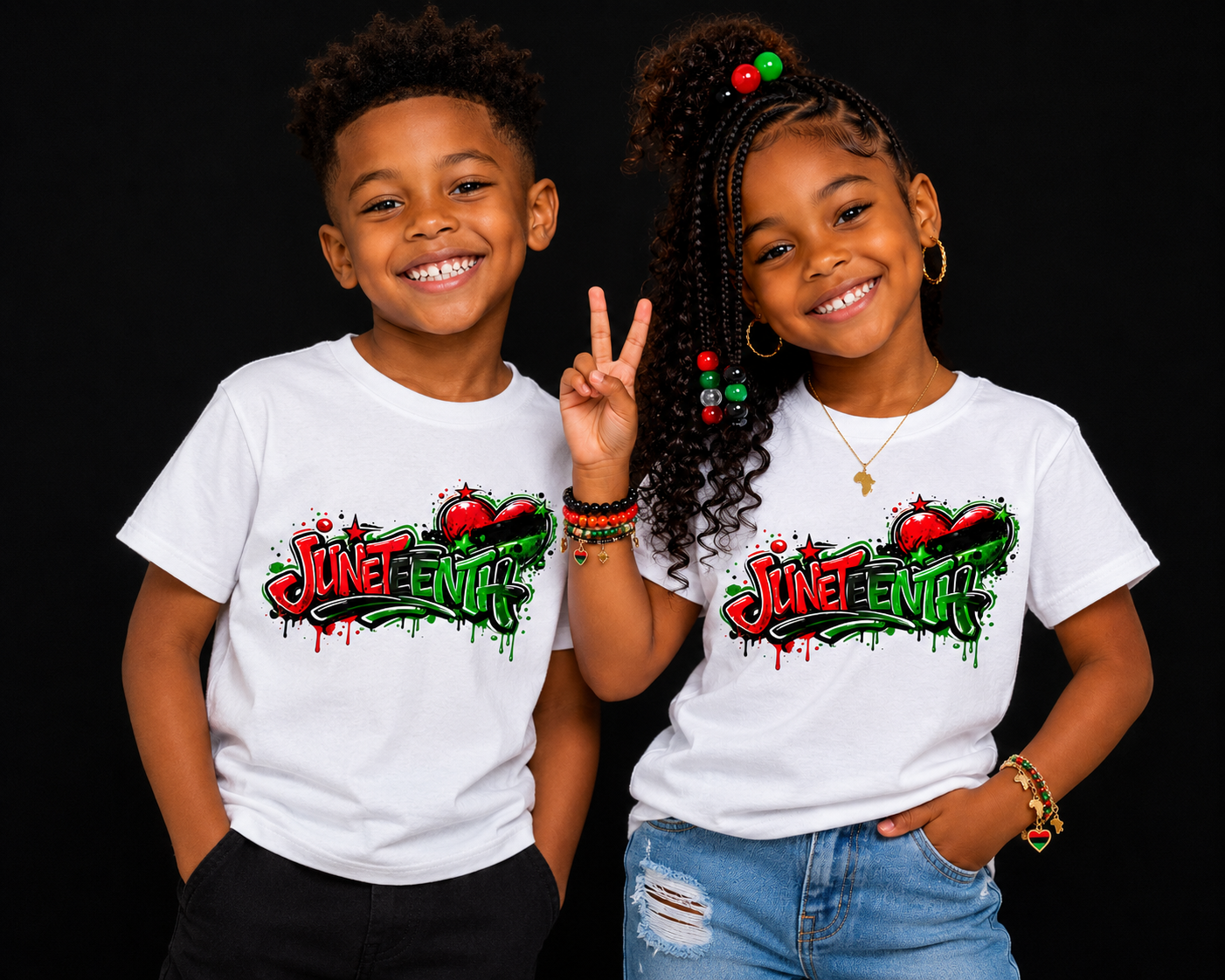 Juneteenth Kids Shirt | Black History Month Kids Tee | Juneteenth Graffiti T-Shirt | African American Pride Shirt | Freedom Day Youth Tee