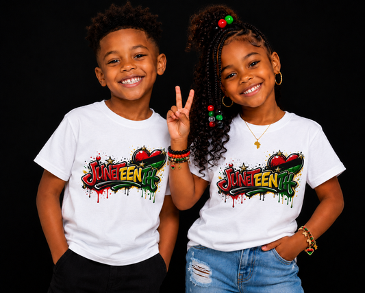 Juneteenth Kids Shirt | Black History Month Kids Tee | Juneteenth Graffiti T-Shirt | African American Pride Shirt | Freedom Day Youth Tee
