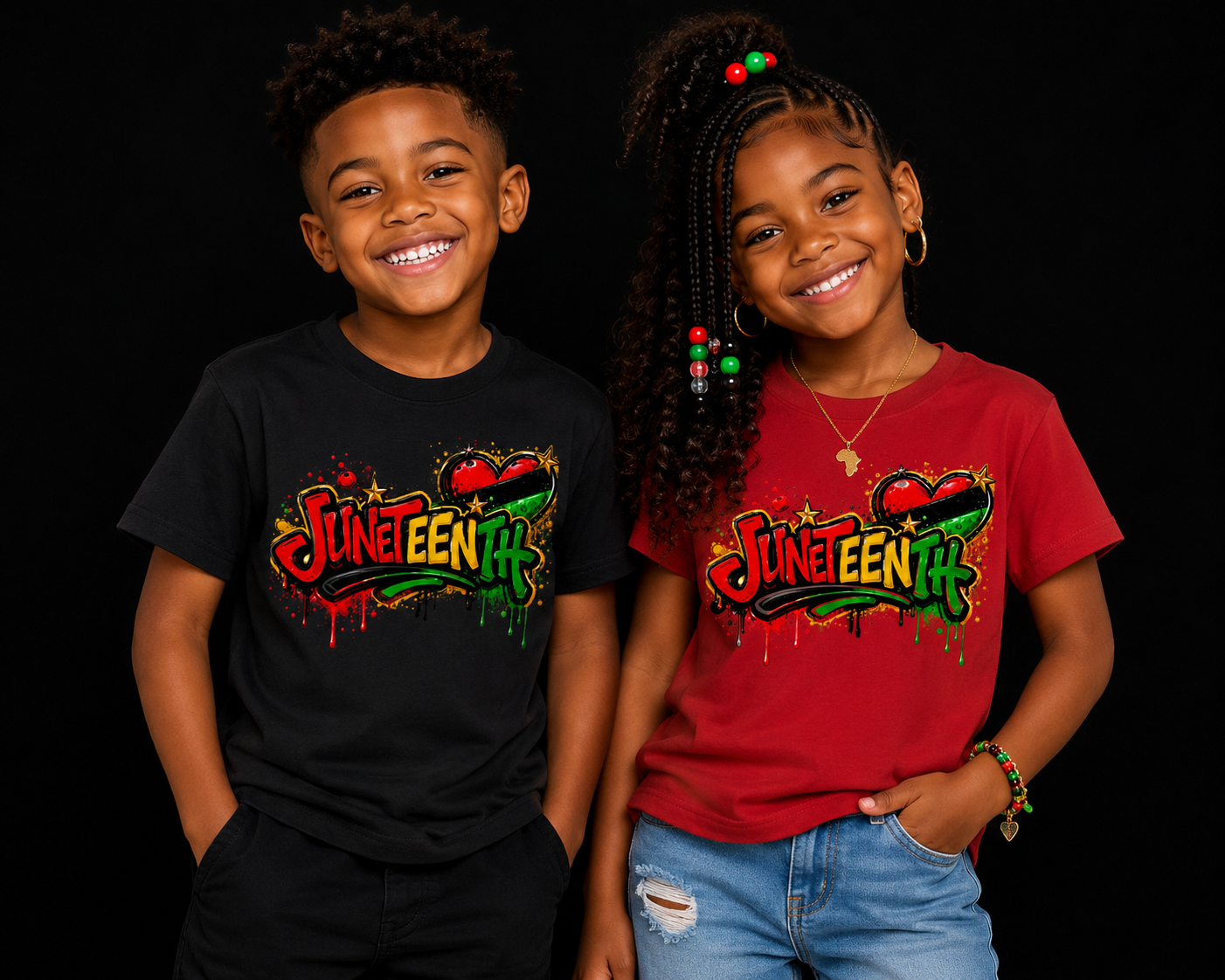 Juneteenth Kids Shirt | Black History Month Kids Tee | Juneteenth Graffiti T-Shirt | African American Pride Shirt | Freedom Day Youth Tee